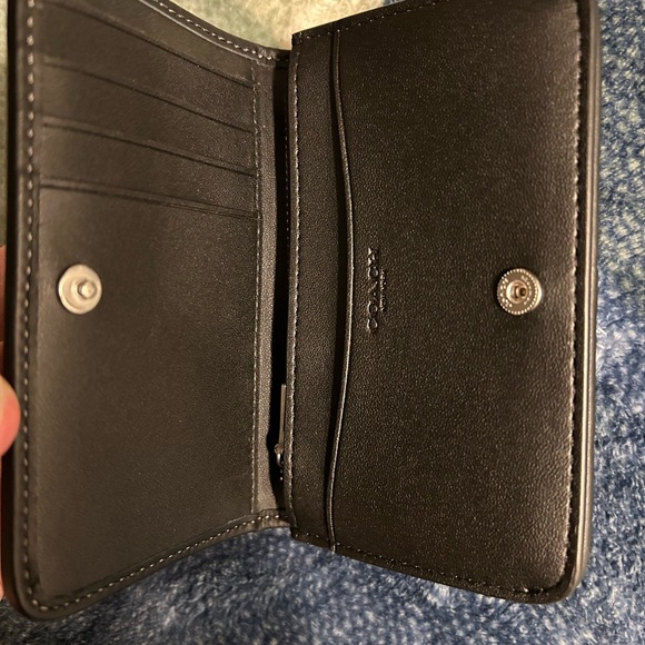 Coach Essential Slim Card Case In Black Crystal Signature Jacquard - Picture 4 of 5